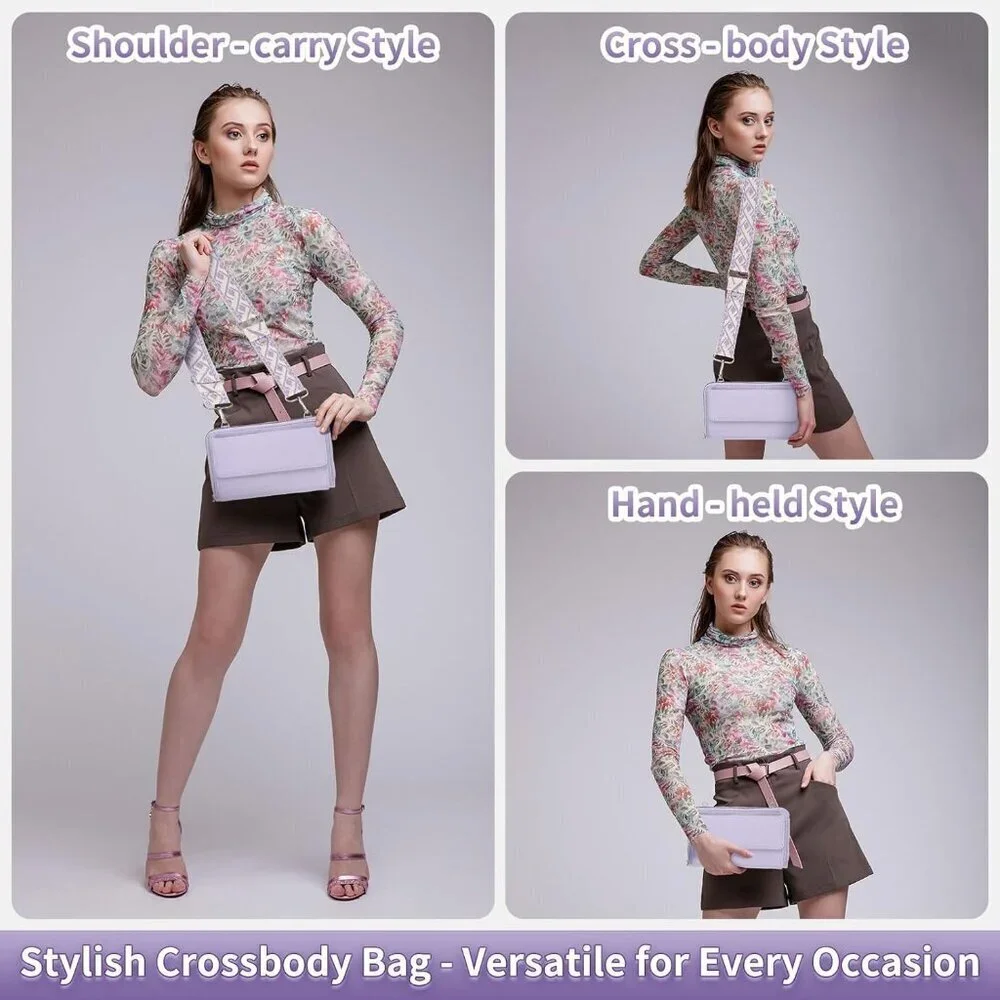 Small Crossbody Purse for Women Soft PU Wallet Phone Bag with Coin Pouch